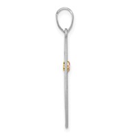 SSilver Rhod-plated 1 Birthstone Pendant with 14K Bezel Family view 3