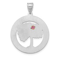 SSilver Rhod-plated 1 Birthstone Pendant with 14K Bezel Family view 4