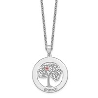SSilver Rhod-plated 1 Birthstone Pendant with 14K Bezel Family view 5