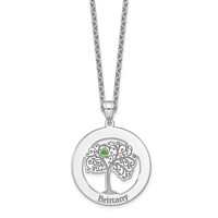 SSilver Rhodium-plated 1 Birthstone Pendant with SSilver Bezel Family view 5