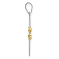 Sterling Silver Rhod-plated 4 Birthstone Pendant with 14K Bezel Family view 3