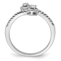 Brilliant Embers Sterling Silver Rhodium-plated 21 Stone Micro Pavé CZ Heart Ring view 2