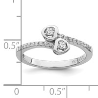 Brilliant Embers Sterling Silver Rhodium-plated 21 Stone Micro Pavé CZ Heart Ring view 4