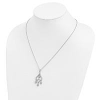 Sterling Silver & CZ Brilliant Embers Heart Necklace with Teardrop view 4