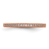 Brilliant Embers Sterling Silver Rose Gold-plated 25 Stone Micro Pavé CZ Polished Ring view 5