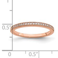 Brilliant Embers Sterling Silver Rose Gold-plated 25 Stone Micro Pavé CZ Polished Ring view 4