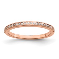Brilliant Embers Sterling Silver Rose Gold-plated 25 Stone Micro Pavé CZ Polished Ring view 1