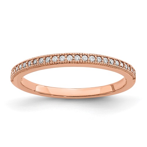 Brilliant Embers Sterling Silver Rose Gold-plated 25 Stone Micro Pavé CZ Polished Ring