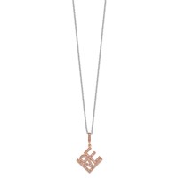 Brilliant Embers Sterling Silver Rose Gold-plated 68 Stone Micro Pavé CZ Love Necklace with 2 Inch Extender, 18" view 2