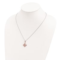 Brilliant Embers Sterling Silver Rose Gold-plated 68 Stone Micro Pavé CZ Love Necklace with 2 Inch Extender, 18" view 4