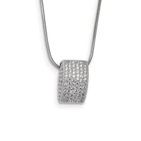 SS Rhodium-Plated CZ Brilliant Embers Fancy Necklace view 1