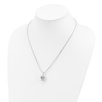 Brilliant Embers Sterling Silver Rhodium-plated 88 Stone Micro Pavé CZ Polished Skull Necklace with 2 Inch Extender, 18" view 3