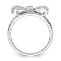 Brilliant Embers Sterling Silver Rhodium-plated 71 Stone Micro Pavé CZ Bow Ring view 2