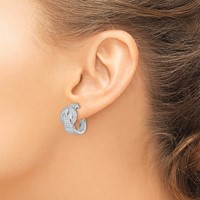 Brilliant Embers Sterling Silver Rhodium-plated 202 Stone Micro Pavé CZ Buckle Hinged Post Earrings view 3