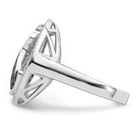 Brilliant Embers Sterling Silver Rhodium-plated 87 Stone Micro Pav‚ Black and White CZ Polished Cat Ring view 3