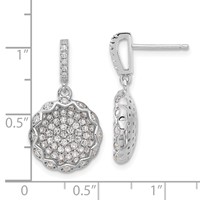 Sterling Silver Brilliant Embers CZ Circle Dangle Post Earrings view 3