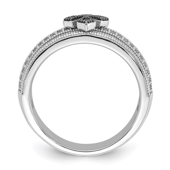 Sterling Silver & CZ True Fire Polished Cross Ring