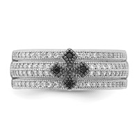 Sterling Silver & CZ True Fire Polished Cross Ring view 5