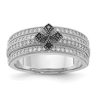 Sterling Silver & CZ True Fire Polished Cross Ring view 1