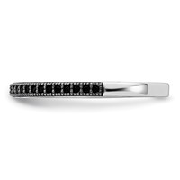 Brilliant Embers Sterling Silver Rhodium-plated 25 Stone Micro Pavé Black CZ Polished Ring view 3