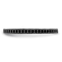 Brilliant Embers Sterling Silver Rhodium-plated 25 Stone Micro Pavé Black CZ Polished Ring view 5