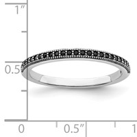 Brilliant Embers Sterling Silver Rhodium-plated 25 Stone Micro Pavé Black CZ Polished Ring view 4