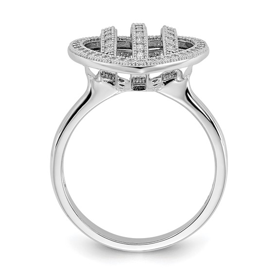 Sterling Silver & CZ Brilliant Embers Polished Heart Ring