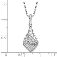 Sterling Silver & CZ Brilliant Embers Fancy Teardrop Necklace view 2