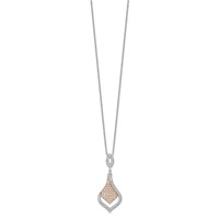 Brilliant Embers Sterling Silver Rose Gold-plated Rhodium-plated 105 Stone Micro Pavé CZ Necklace with 2 Inch Extender, 18" view 2