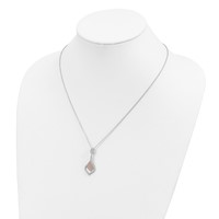 Brilliant Embers Sterling Silver Rose Gold-plated Rhodium-plated 105 Stone Micro Pavé CZ Necklace with 2 Inch Extender, 18" view 3