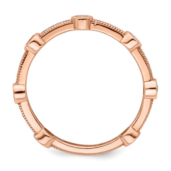 Brilliant Embers Sterling Silver Rose Gold-plated 33 Stone Micro Pavé CZ Ring