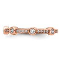 Brilliant Embers Sterling Silver Rose Gold-plated 33 Stone Micro Pavé CZ Ring view 3