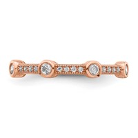 Brilliant Embers Sterling Silver Rose Gold-plated 33 Stone Micro Pavé CZ Ring view 5