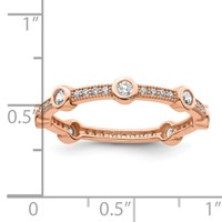 Brilliant Embers Sterling Silver Rose Gold-plated 33 Stone Micro Pavé CZ Ring view 4