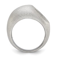 Sterling Silver Brilliant Embers Modern Brushed CZ Ring view 2