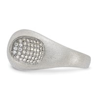 Sterling Silver Brilliant Embers Modern Brushed CZ Ring view 3