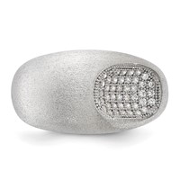Sterling Silver Brilliant Embers Modern Brushed CZ Ring view 5