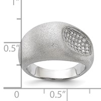 Sterling Silver Brilliant Embers Modern Brushed CZ Ring view 4