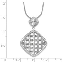 Sterling Silver & CZ Brilliant Embers Polished Necklace view 2