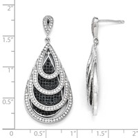 SS RH CZ True Fire Teardrop Dangle Post Earrings view 2
