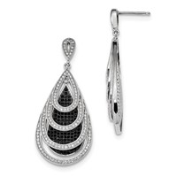SS RH CZ True Fire Teardrop Dangle Post Earrings view 1