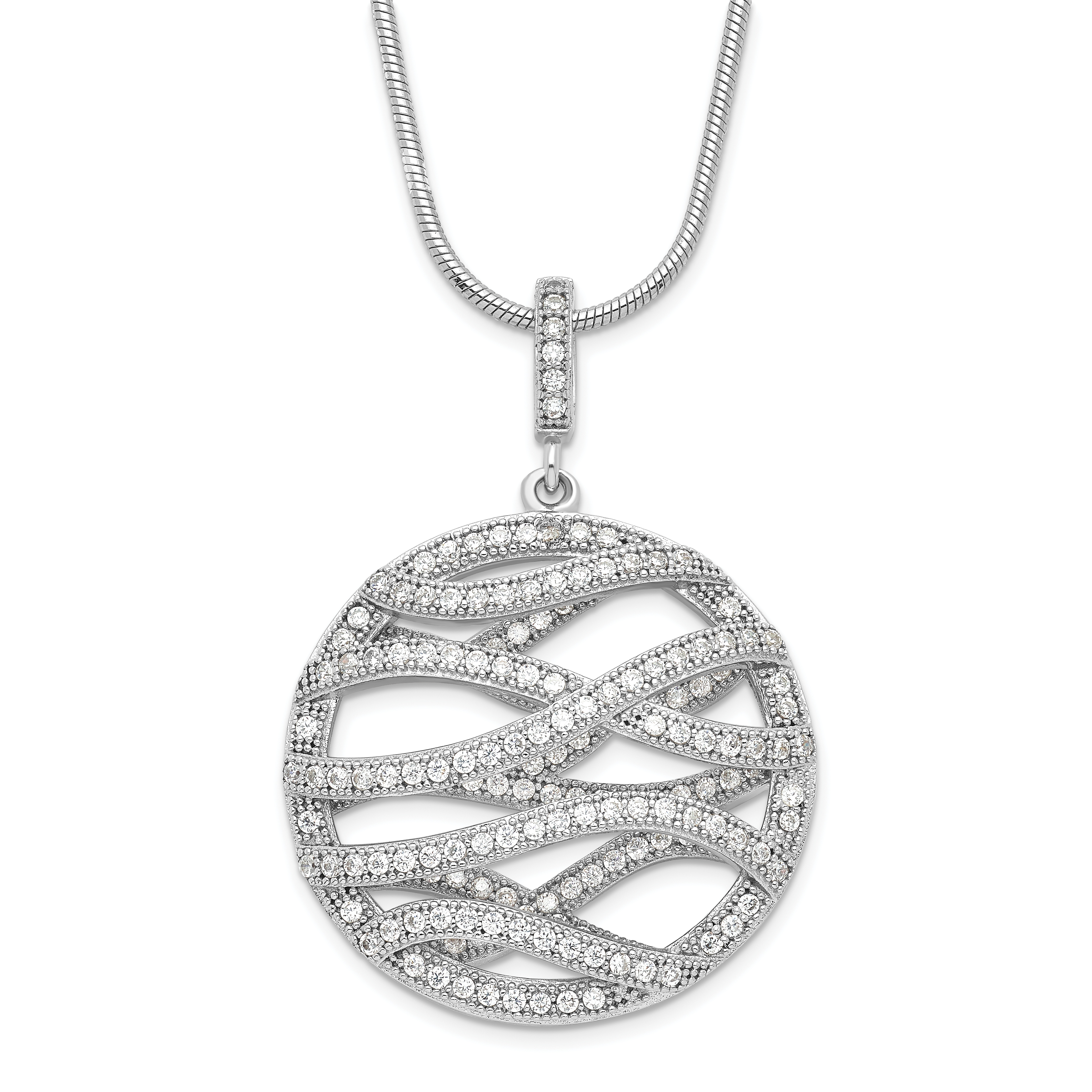 Jewelry Necklaces Necklace with Pendants Sterling Silver and CZ Brilliant Embers Polished Necklace 