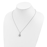 Brilliant Embers Sterling Silver Rhodium-plated 95 Stone Micro Pavé CZ Teardrop Necklace with 2 Inch Extender, 18" view 4