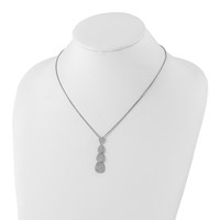 Sterling Silver & CZ Brilliant Embers Polished Triple Teardrop Necklace view 3