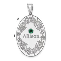 Sterling Silver Rhodium-plated Crystal Family Pendant view 1