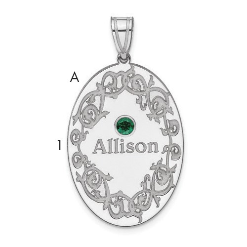 Sterling Silver Rhodium-plated Crystal Family Pendant
