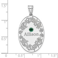 Sterling Silver Rhodium-plated Crystal Family Pendant view 5