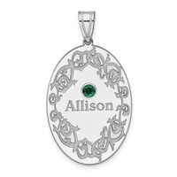 Sterling Silver Rhodium-plated Crystal Family Pendant view 2