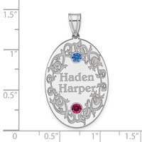 Sterling Silver Rhodium-plated Crystal Family Pendant view 3