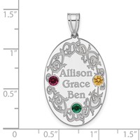 Sterling Silver Rhodium-plated Crystal Family Pendant view 3